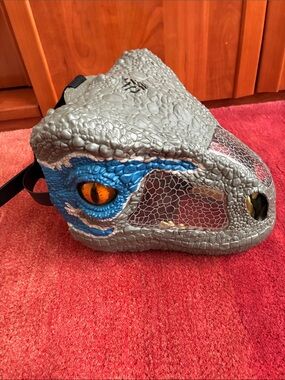 Mattel Gray Reptile Head Mask with Blue Eye Accents